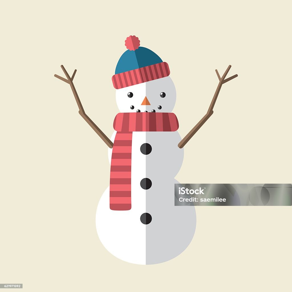 Snowman Icon Flat vector illustration of snowman. Snowman stock vector