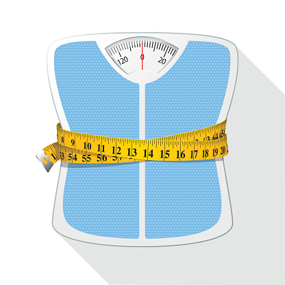 Weighing Scales & Tape Measure / Diet concept / Healthy Lifestyle concept.