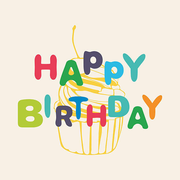 Birthday greeting card vector art illustration