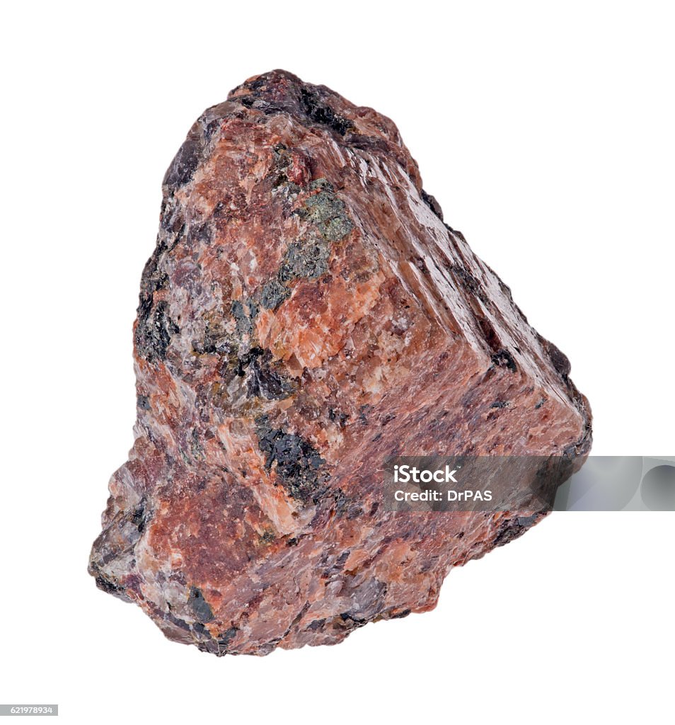 single dark brown granite on white single red and black granite isolated on white background Boulder - Rock Stock Photo
