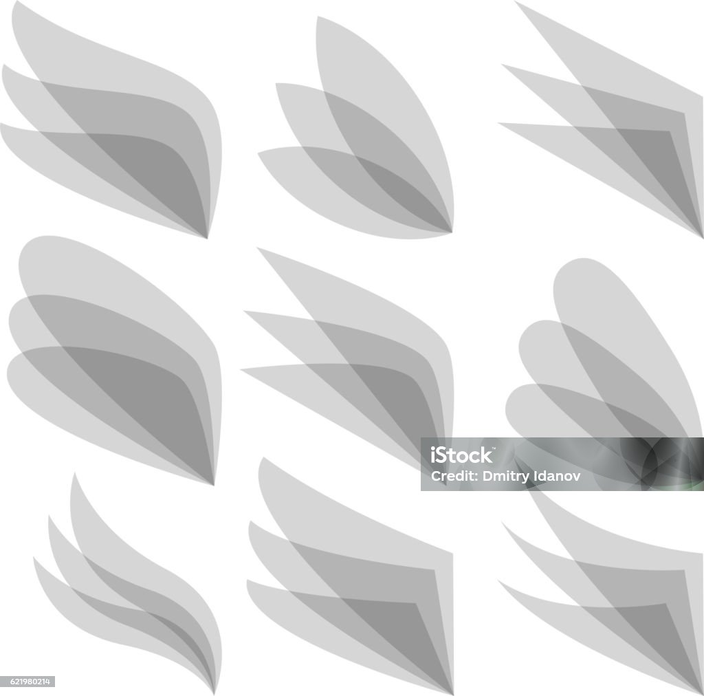 Satz von Flügel-Logo für Geschäftsidentität. Vektor - Lizenzfrei Design Vektorgrafik