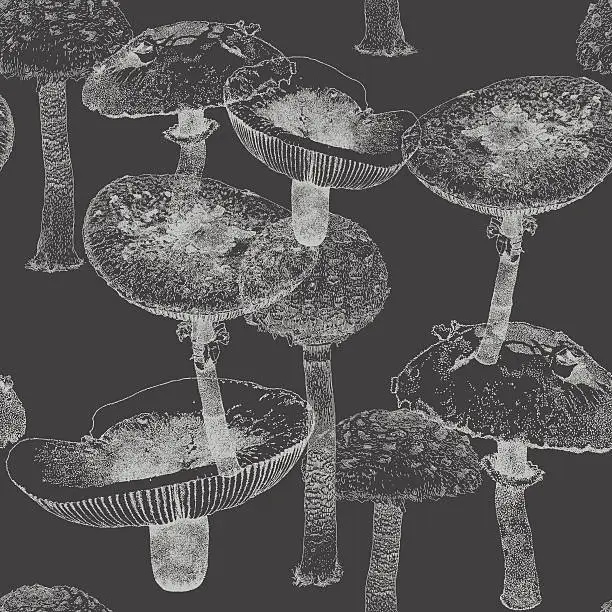 Vector illustration of Mushroom Repeat Pattern