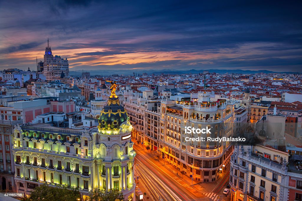 Madrid. Cityscape image of Madrid, Spain during sunset. Madrid Stock Photo