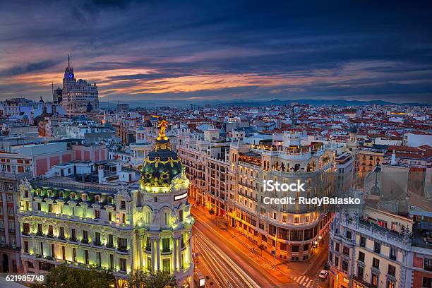 Madrid Stock Photo - Download Image Now - Madrid, Urban Skyline, Aerial View