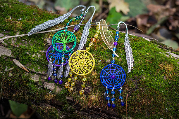istock many metal bookmark with dreamcatcher handmade on the bark tree 621987090