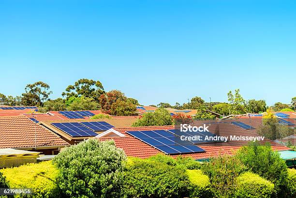 Solar Panels Installed On The Roof Stock Photo - Download Image Now - Solar Panel, House, Solar Energy