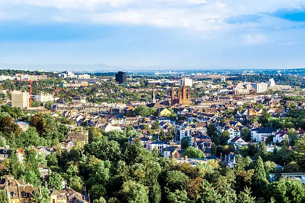 cityscape of Wiesbaden, the capital of the federal state of Hesse in Germany