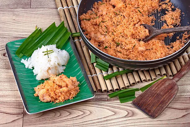Photo of Sticky rice with stir-fried grated coconut,shrimp