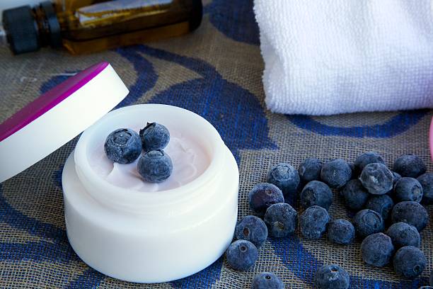 istock Face cream with blueberry seed oil 621992990