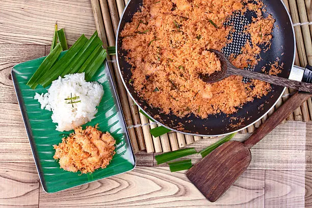 Photo of Sticky rice with stir-fried grated coconut,shrimp