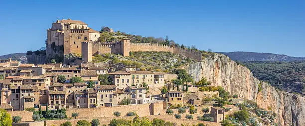 Photo of Panorama of mountain village Alquezar in the Spanish Pyrenees