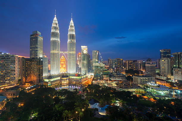 istock Kuala lumpur skyscraper at night in Malaysia. 621993890