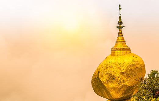 Golden Rock, Kyaiktiyo Pagoda, Kyaikhtiyo Pagoda, Buddhist pilgrimage site in Mon State, Myanmar