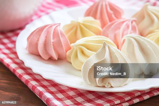 Colored Meringue Cookies Stock Photo - Download Image Now - Meringue, Cookie, Fragility