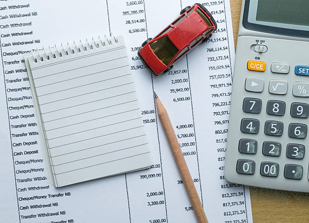 istock Man planning monthly budget, Finance about car concept 621995706