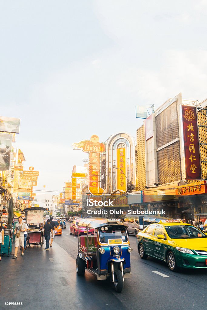 Chinatown, Bangkok Traffic in Chinatown, Bangkok, Thailand Bangkok Stock Photo