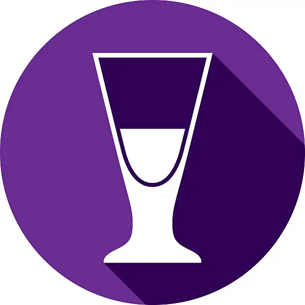 Vector illustration of Alcohol beverage theme icon, cocktail glass placed in circle.