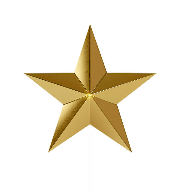 istock Golden Christmas Star Isolated on White Background 622004268