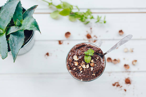istock Chocolate, banana and chia seeds pudding 622007522