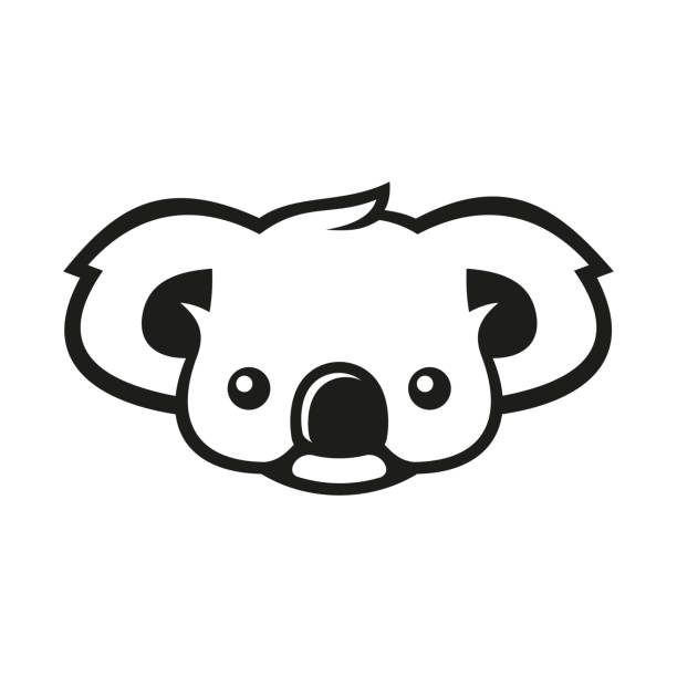 ilustrações de stock, clip art, desenhos animados e ícones de koala bear sign logo. vector - koala animal love cute