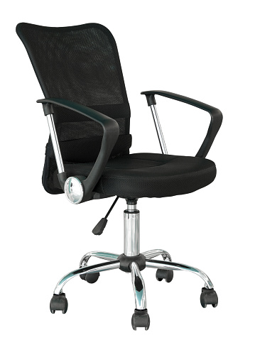 black office chair isolated on white with clipping path