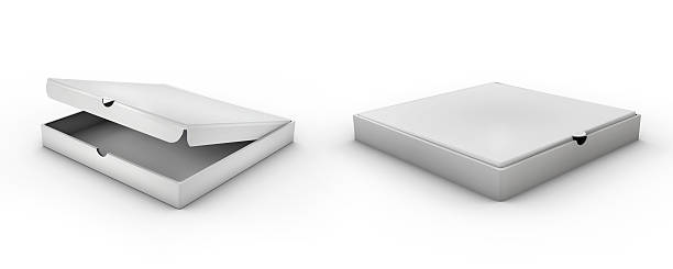 istock Realistic 3d isometric pizza cardboard box. Opened, closed, side view. 622011798