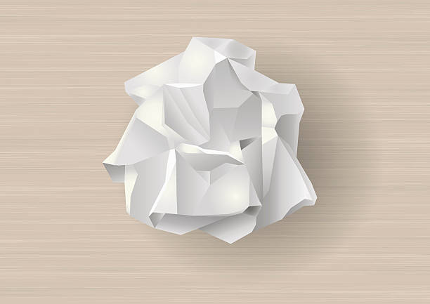 Crumpled white paper Crumpled white paper. Template for background in vector graphics. crumpled paper ball stock illustrations
