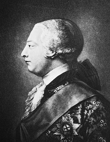 An image of King George III  from an 1893 antique book \