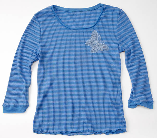 Blue cotton blouse/shirt with floral design