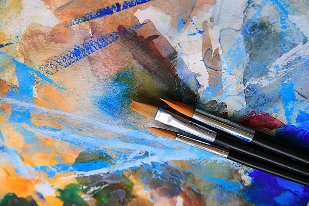 istock Closeup of brushes and palette. 622016500