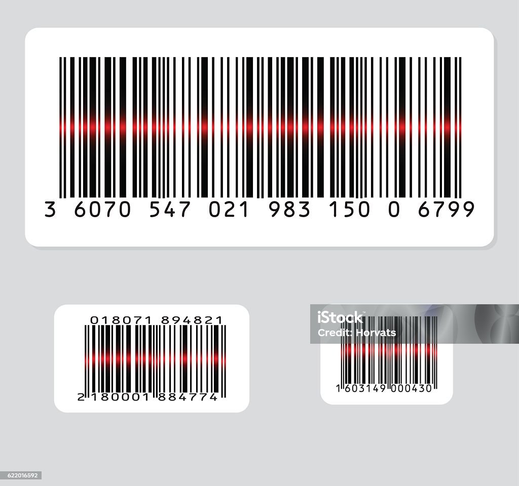 Three Bar Code Set Of Three Barcode Stock Illustration - Download Image Now - Bar Code ...