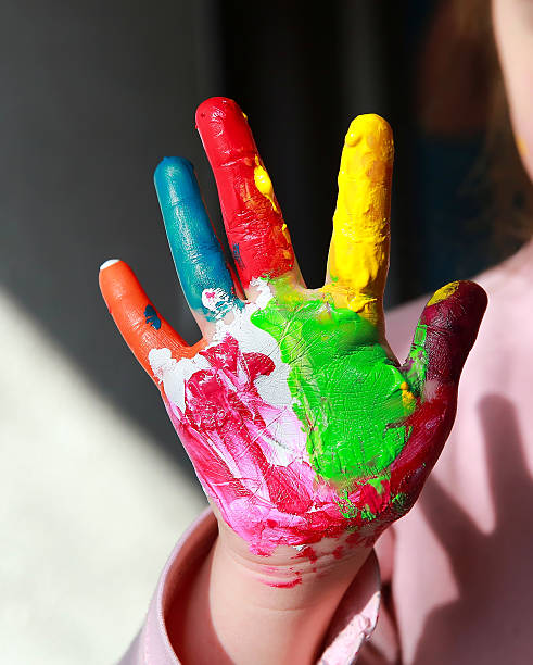 istock Painted hand of the child 622016650
