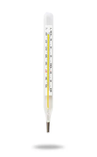 Photo of thermometer isolated on white background with clipping path