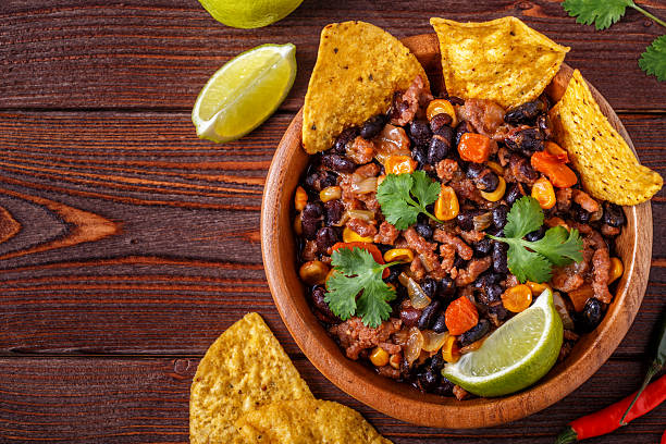 istock Chili con carne in bowl with tortilla chips. 622018006