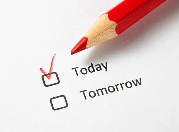 Today, Tomorrow, Checkbox, Red pencil, Aiming, Choice, Decision, Planning