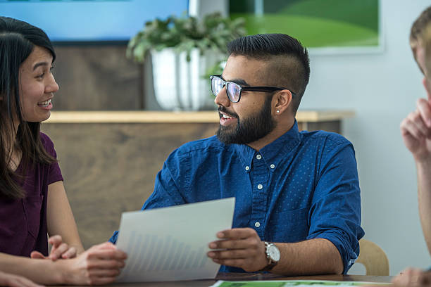 Analyzing a Quarterly Report stock photo