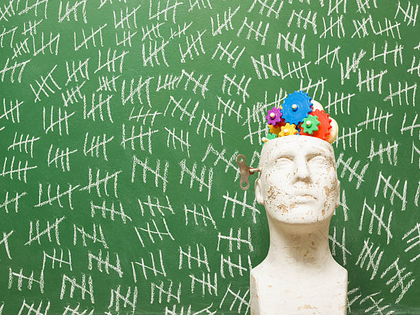 istock Multicolored Gears In Mannequin Head On Time Concept background 622040694