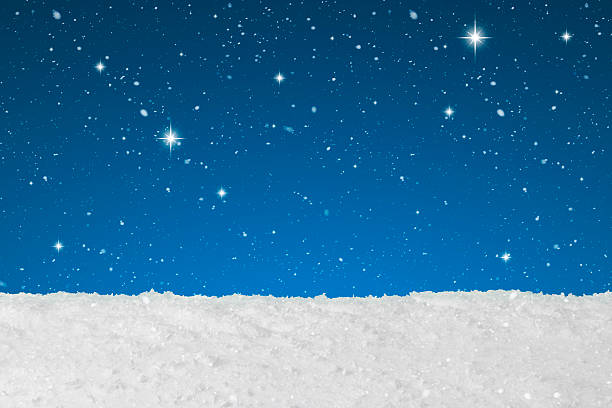 Christmas concept showing snow falling Christmas concept showing snow falling and stars on a background artificial snow stock pictures, royalty-free photos & images