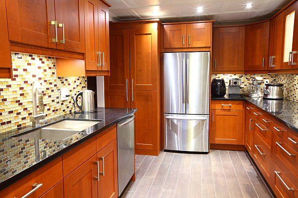 Modern luxury kitchen with stainless steel appliances