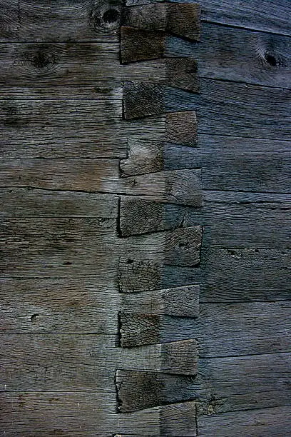 Wooden walls connected in the corner.