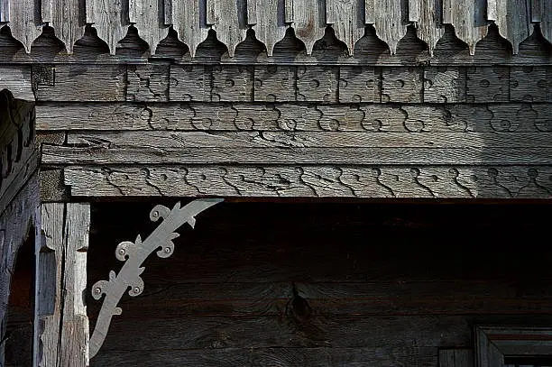 Ornaments on the old wooden house