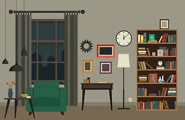 Vector illustration of Living room interior