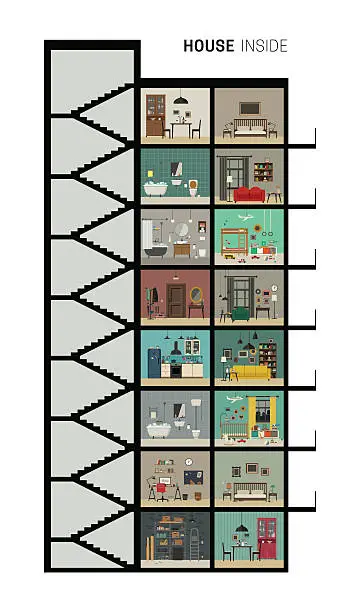 Vector illustration of House section