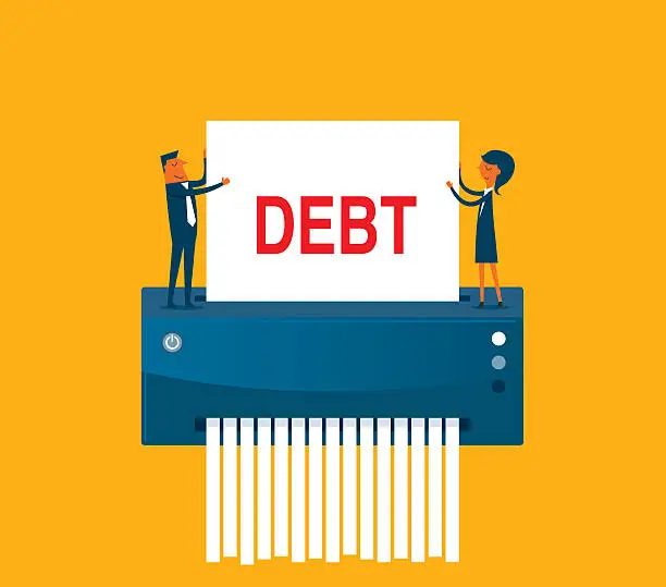 Vector illustration of Debt elimination