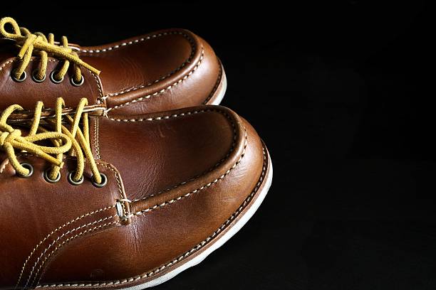Handmade leather shoes stock photo
