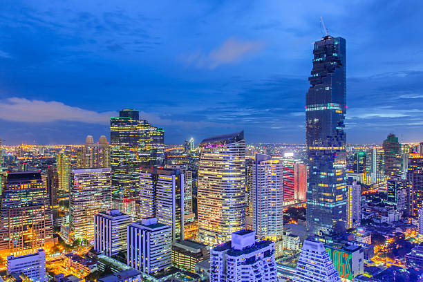 istock Top view Bangkok financial district 622057686