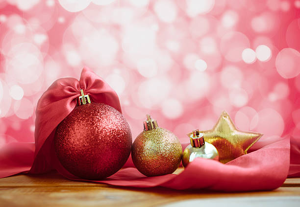 istock Christmas ball red and gold background with red  abstract light 622059694