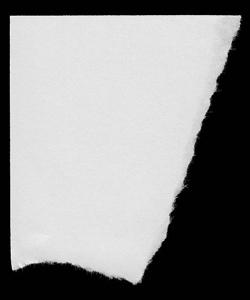istock Torn White Paper Corner Scrap Isolated on Black Background 622061818