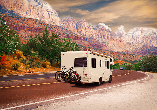 поездка-motorhome  - plant sunset utah canyon стоковые фото и изображения