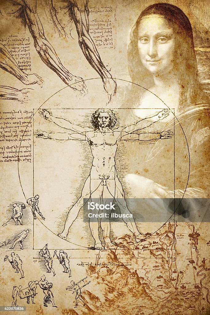 Leonardo's sketches and drawings: Composition Leonardo Da Vinci Stock Photo